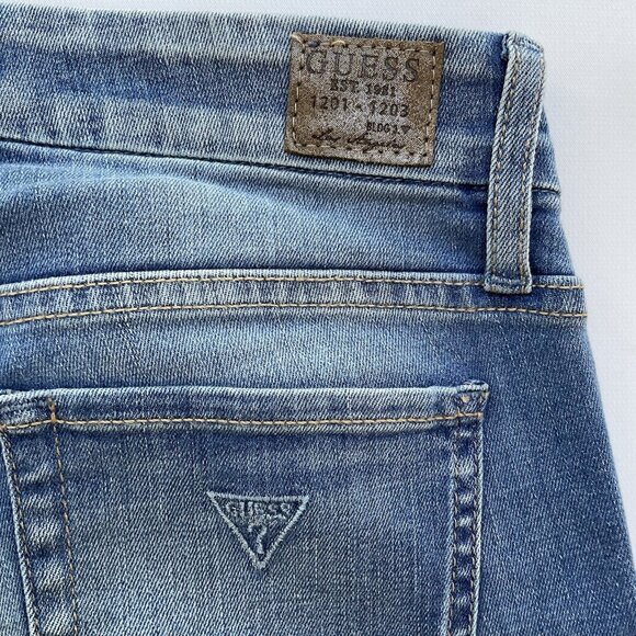 Guess Women’s Power Curvy Sophia Mid Rise Skinny Jeans Light Blue Size 24 - Picture 10 of 11